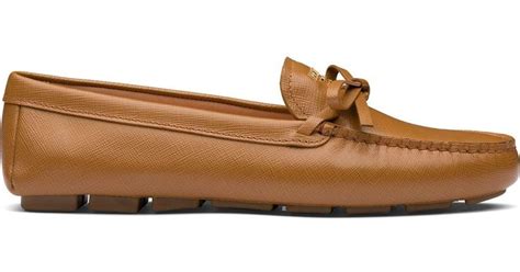 prada men's leather loafers|prada bow detail loafers.